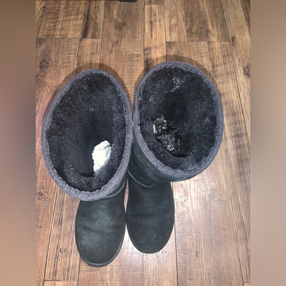 Y2k black knee high black uggs designer 200$ fall winter lamb fur boho - Picture 4 of 7